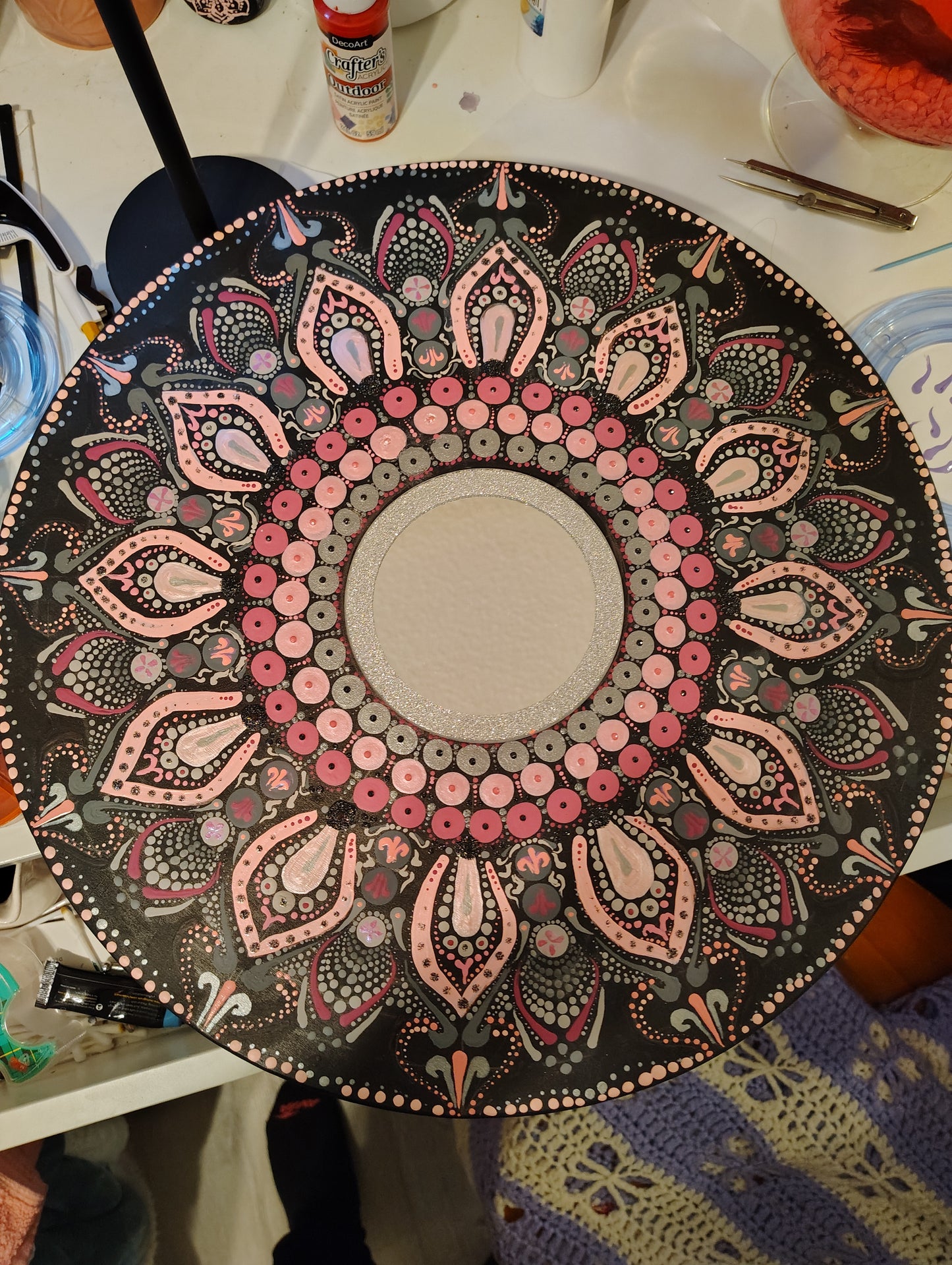 Mandala Dot painting with mirror